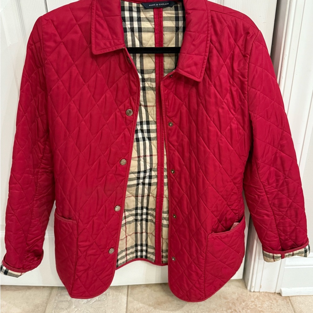 Burberry Red Quilted Women's Jacket